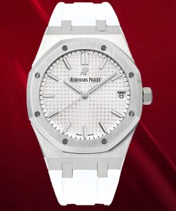 Audemars Piguet-Royal Oak 41mm 15500 Stainless Steel/Rubber White Dial/Stick Markers APSF SA4302 Automatic