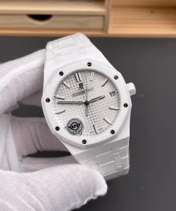 Alternative view of Audemars Piguet-Royal Oak 41mm 15500 White Ceramic/Ceramic White Dial APSF SA4302 Automatic