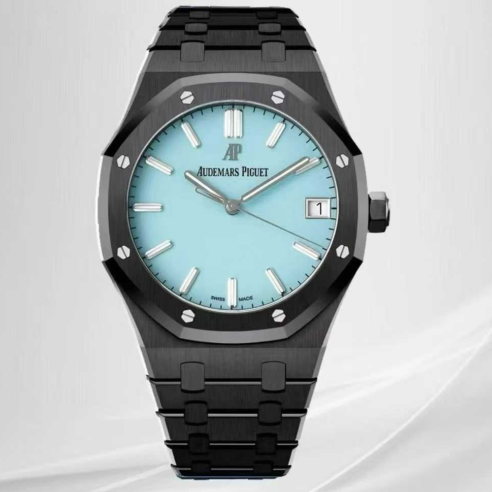 Audemars Piguet-Royal Oak 41mm 15500 Black Ceramic/Ceramic Tiffany Blue Dial APSF SA4302 Automatic