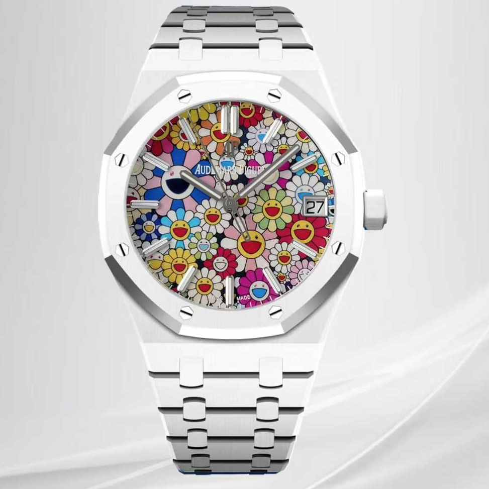 Audemars Piguet-Royal Oak 41mm 15500 White Ceramic/Ceramic Sunflower Dial APSF SA4302 Automatic