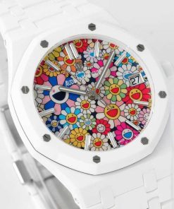 Alternative view of Audemars Piguet-Royal Oak 41mm 15500 White Ceramic/Ceramic Sunflower Dial APSF SA4302 Automatic