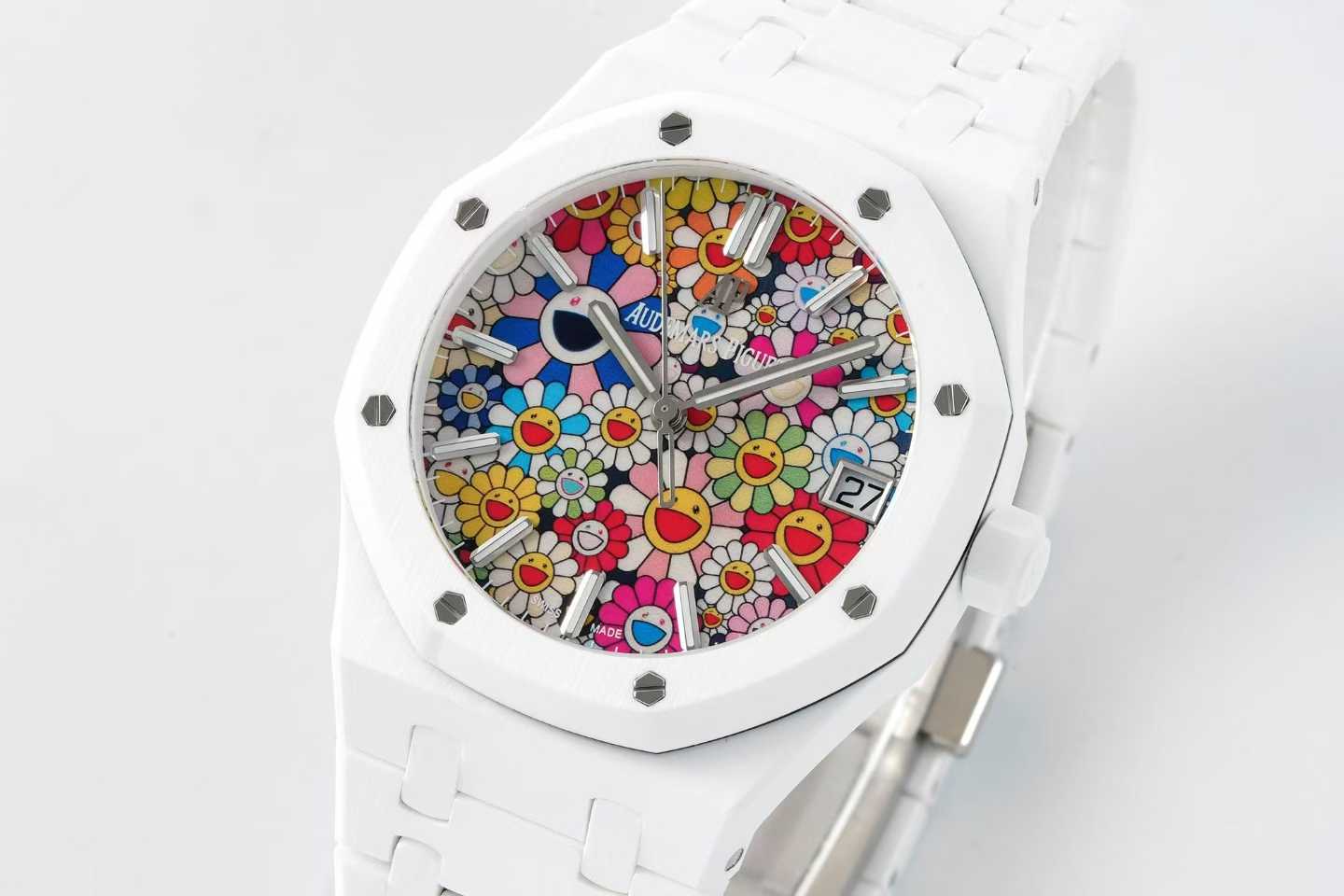 Audemars Piguet-Royal Oak 41mm 15500 White Ceramic/Ceramic Sunflower Dial APSF SA4302 Automatic - Image 3