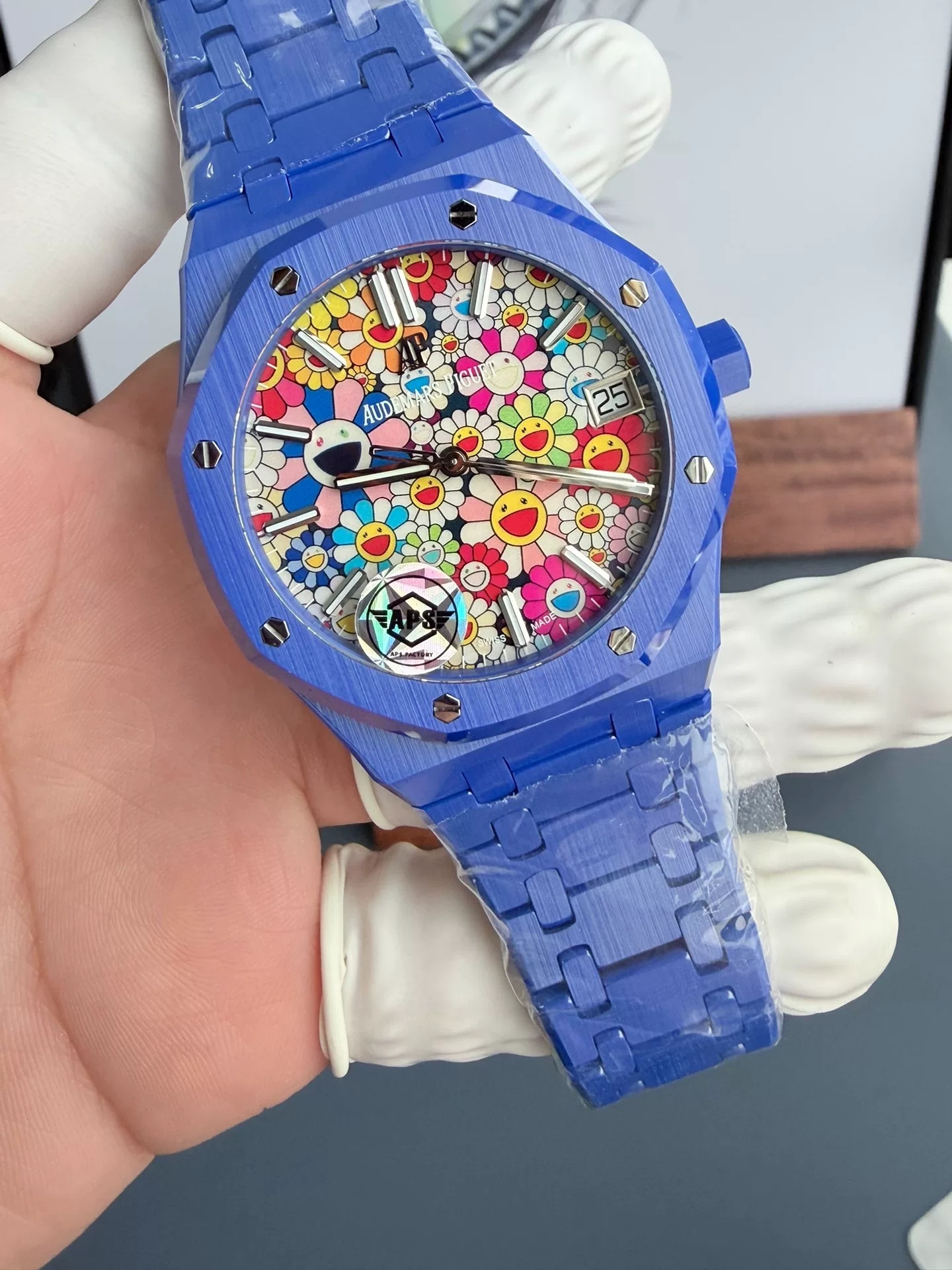 Audemars Piguet-Royal Oak 41mm 15500 Blue Ceramic/Ceramic Sunflower Dial APSF SA4302 Automatic - Image 12