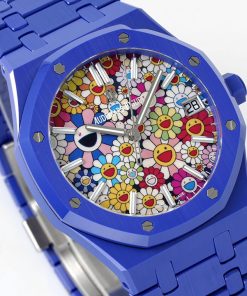 Alternative view of Audemars Piguet-Royal Oak 41mm 15500 Blue Ceramic/Ceramic Sunflower Dial APSF SA4302 Automatic