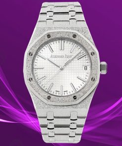 Audemars Piguet-Royal Oak 15510 41mm Frosted Stainless Steel/Steel White Dial/Stick Markers APSF A4302 Automatic