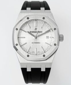 Audemars Piguet-Royal Oak 15400 41mm Stainless Steel/Rubber White Dial/Stick Markers APSF SA3120 Automatic