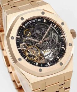 Alternative view of Audemars Piguet-Royal Oak 15407 41mm Rose Gold/Rose Gold Skeleton Dial THBF SH3132 Automatic
