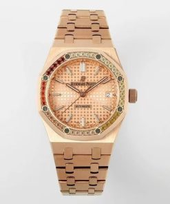 Audemars Piguet-Royal Oak 15451 37mm Diamonds Rose Gold/Rose Gold Dial IPF SA3120 Automatic