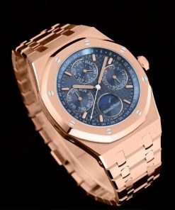 Alternative view of Audemars Piguet-Royal Oak Perpetual Calendar 41mm 26574ST Rose Gold/Rose Gold Blue Dial BBSF A5134 Automatic