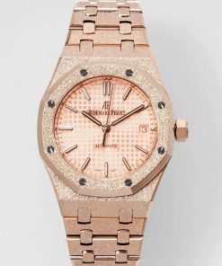 Audemars Piguet-Royal Oak 15454 37mm Frosted Rose Gold/Rose Gold Dial APSF SA3120 Automatic