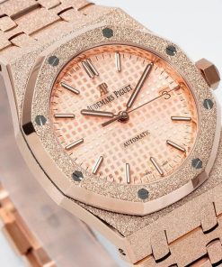 Alternative view of Audemars Piguet-Royal Oak 15454 37mm Frosted Rose Gold/Rose Gold Dial APSF SA3120 Automatic