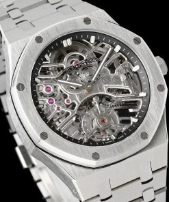 Alternative view of Audemars Piguet-Royal Oak 26735SG 41mm Stainless Steel/Steel Skeleton Dial APPF Tourbillon Automatic
