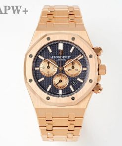 Audemars Piguet-Royal Oak Chronograph 26331OR 41mm Rose Gold/Rose Gold Blue Dial APWF DD4801 Automatic