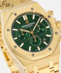Alternative view of Audemars Piguet-Royal Oak Chronograph 26331OR 41mm Yellow Gold/Yellow Gold Green Dial APWF DD4801 Automatic