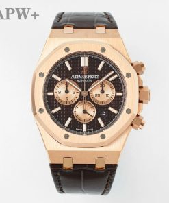Audemars Piguet-Royal Oak Chronograph 26331OR 41mm Rose Gold/Leather Brown Dial APWF DD4801 Automatic