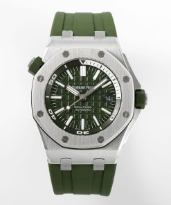 Audemars Piguet-Royal Oak Offshore Diver 15710(Display Back) 42mm Stainless Steel/Rubber Green Dial APSF SA3120 Automatic