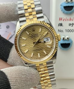 Alternative view of Rolex-Datejust 126233 36mm Jubilee Yellow Gold/Steel Gold Textured Dial VSF DD3235 Automatic