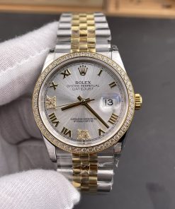 Rolex-Datejust 126283 36mm Jubilee Diamonds Yellow Gold/Steel Silver Dial GSF DD3235 Automatic