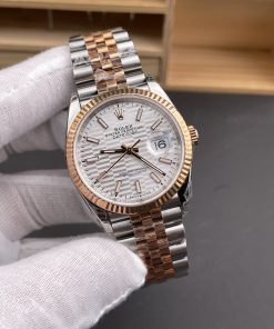 Alternative view of Rolex-Datejust 126231 36mm Jubilee Rose Gold/Steel White Textured Dial Stick Markers VSF DD3235 Automatic