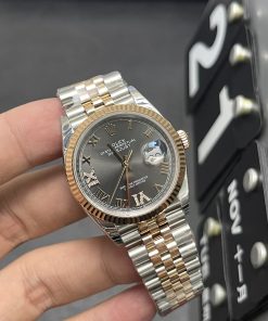 Alternative view of Rolex-Datejust 126231 36mm Jubilee Rose Gold/Steel Grey Dial Roman Markers EWF VR3235 Automatic (Copy)