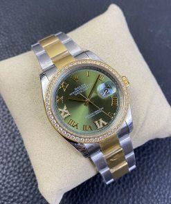 Alternative view of Rolex-Datejust 116243 36mm Oyster Diamonds Yellow Gold/Steel Green Dial Roman Markers EWF VR3235 Automatic