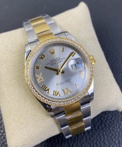 Alternative view of Rolex-Datejust 116243 36mm Oyster Diamonds Yellow Gold/Steel Grey Dial Roman Markers EWF VR3235 Automatic