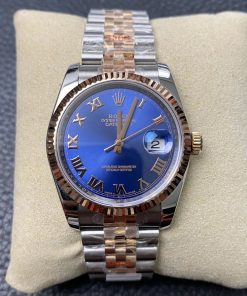 Rolex-Datejust 116231 36mm Jubilee Rose Gold/Steel Blue Dial Roman Markers EWF VR3235 Automatic