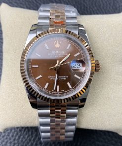 Rolex-Datejust 126231 36mm Jubilee Rose Gold/Steel Brown Dial Stick Markers EWF VR3235 Automatic