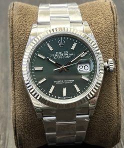 Rolex-Datejust 126234 36mm Oyster stainless Steel/Steel Green Dial Stick Markers VSF DD3235 Automatic