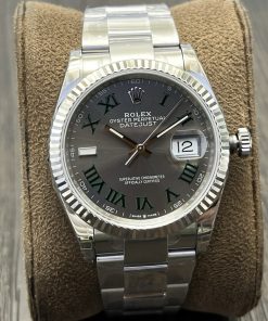 Rolex-Datejust 126234 36mm Oyster stainless Steel/Steel Grey Wimbledon Dial Roman Markers VSF DD3235 Automatic