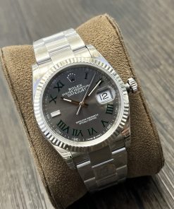 Alternative view of Rolex-Datejust 126234 36mm Oyster stainless Steel/Steel Grey Wimbledon Dial Roman Markers VSF DD3235 Automatic
