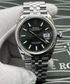 Rolex-Datejust 126200 36mm Jubilee stainless Steel/Steel Green Dial Stick Markers VSF DD3235 Automatic