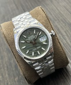 Alternative view of Rolex-Datejust 126234 36mm Jubilee stainless Steel/Steel Olive Green Palm Motif Dial Stick Markers VSF DD3235 Automatic