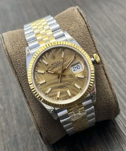 Alternative view of Rolex-Datejust 126233 36mm Jubilee Yellow Gold/Steel Gold Palm Motif Dial Stick Markers VSF DD3235 Automatic