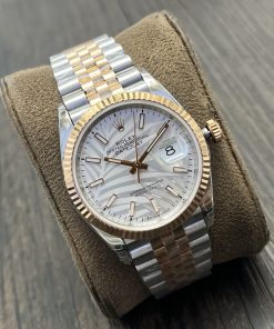 Alternative view of Rolex-Datejust 126231 36mm Jubilee Rose Gold/Steel Silver Palm Motif Dial Stick Markers VSF DD3235 Automatic