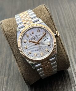 Alternative view of Rolex-Datejust 126231 36mm Jubilee Rose Gold/Steel Silver Palm Motif Dial Diamond Markers VSF DD3235 Automatic
