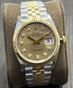 Rolex-Datejust 126233 36mm Jubilee Yellow Gold/Steel Gold Textured Dial Diamond Markers VSF DD3235 Automatic