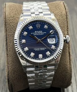 Rolex-Datejust 126234 36mm Jubilee Stainless Steel/Steel Blue Textured Dial Diamond Markers VSF DD3235 Automatic