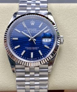 Rolex-Datejust 126234 36mm Jubilee Stainless Steel/Steel Blue Textured Dial Stick Markers VSF DD3235 Automatic