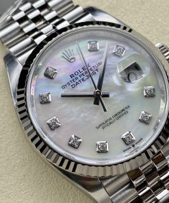 Alternative view of Rolex-Datejust 126234 36mm Jubilee Stainless Steel/Steel Mother-Of-Pearl Dial Diamonds Markers Clean DD3235 Automatic