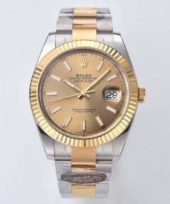 Rolex-Datejust 126333 41mm Oyster Yellow Gold/Steel Gold Dial Stick Markers Clean DD3235 Automatic