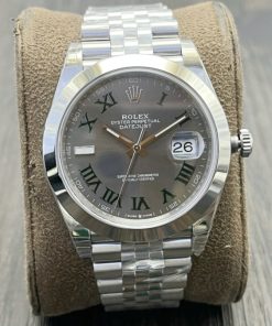 Rolex-Datejust 126300 41mm Jubilee Stainless Steel/Steel Grey Wimbledon Dial Roman Markers VSF DD3235 Automatic