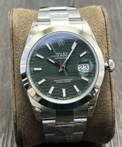 Rolex-Datejust 126300 41mm Oyster Stainless Stee/Steel Mint Green Fluted Dial Stick Markers VSF DD3235 Automatic