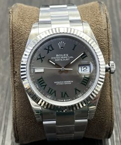 Rolex-Datejust 126334 41mm Oyster Stainless Steel/Steel Grey Wimbledon Dial With Roman Markers VSF DD3235 Automatic