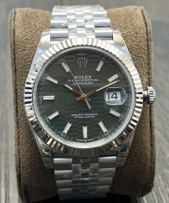 Rolex-Datejust 126334 41mm Jubilee Stainless Steel/Steel Mint Green Fluted Dial Stick Markers VSF DD3235 Automatic