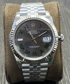 Rolex-Datejust 126334 41mm Jubilee Stainless Steel/Steel Grey Wimbledon Dial With Roman Markers VSF DD3235 Automatic