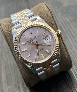 Alternative view of Rolex-Datejust 126331 41mm Jubilee Rose Gold/Steel Sundust(Pink) Dial Stick Markers VSF DD3235 Automatic