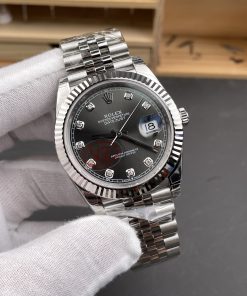 Alternative view of Rolex-Datejust 126334 41mm Jubilee Stainless Steel/Steel Grey Rhodium Dial Diamonds Markers VSF DD3235 Automatic
