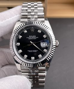 Rolex-Datejust 126334 41mm Jubilee Stainless Steel/Steel Black Dial Diamonds Markers VSF DD3235 Automatic
