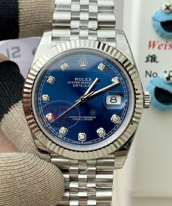 Rolex-Datejust 126334 41mm Jubilee Stainless Steel/Steel Blue Dial Diamonds Markers VSF DD3235 Automatic